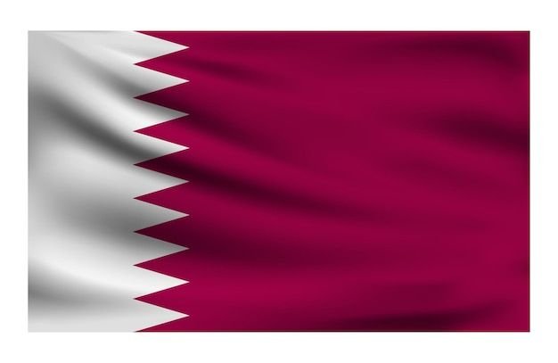 Bandera nacional realista de Qatar Bandera del estado actual _ Vector Premium