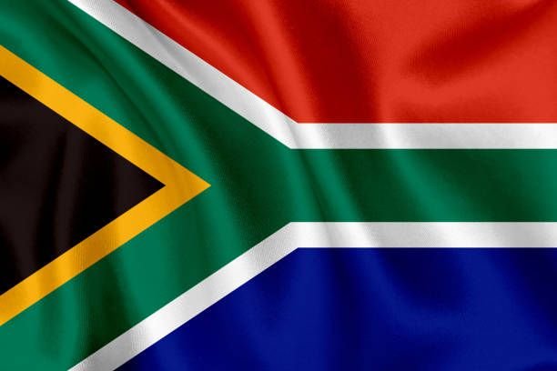 South Africa flag waving background